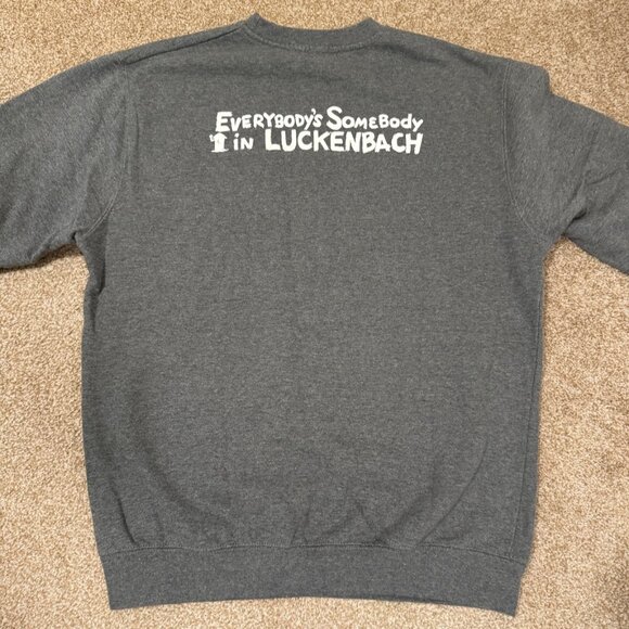 Unisex Adult Men's Women's Size Large LUCKENBACH TEXAS Gray Crew Neck Sweatshirt - Picture 2 of 2